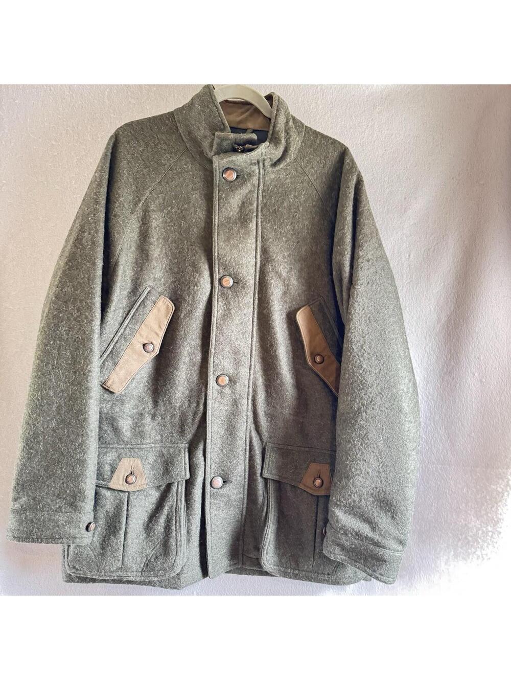 Bob Timberlake Men's Wool Button Up Zip Coat/Jacket - XL Green Work Chore Barn